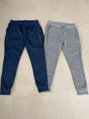 Navy and Heather Grey Slim Jogger Sweatpants with Drawstring